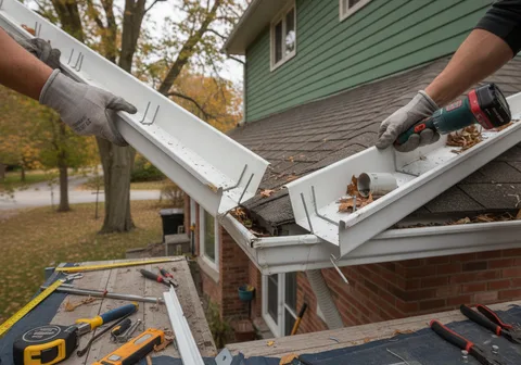 Eavestrough Repair & Re-sloping in Cambridge